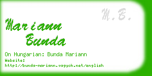 mariann bunda business card